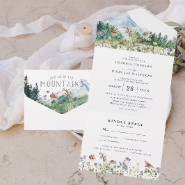 Rustikale Wildblume | Boho Wedding All In One Einladung