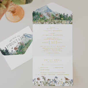 Rustikale Wildblume   Boho Wedding All-in-One-Einladung