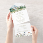 Rustikale Wildblume | Boho Wedding All-in-One-Einladung (Abreißstreifen)