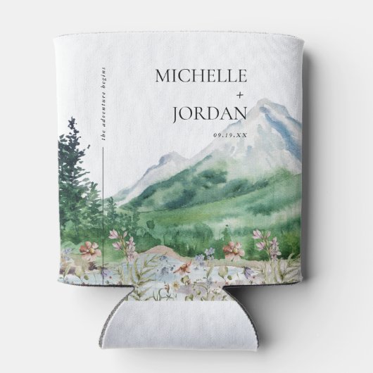 Rustikale Wildblume | Boho Wedding Dosenkühler (Rückseite)