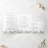 Rustikale Wildblume | Boho Wedding Dreifach Gefaltete Einladung (Innenseite)