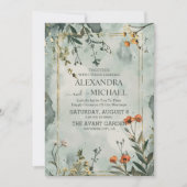 Rustikale Wildblume Boho Wedding Einladung (Vorderseite)