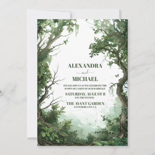 Rustikale Wildblume Boho Wedding Einladung (Vorderseite)