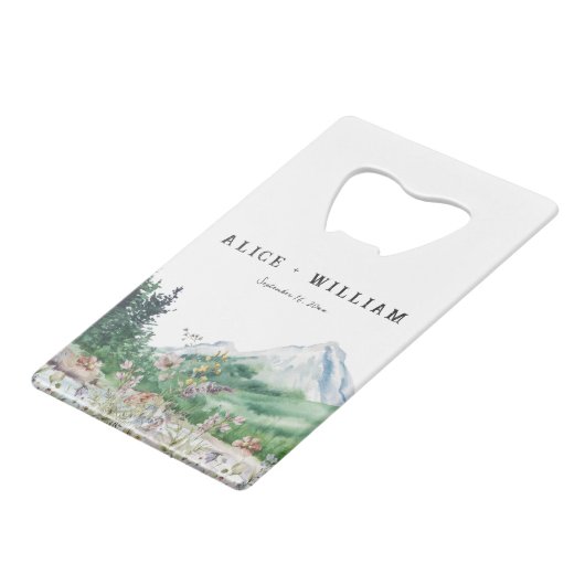 Rustikale Wildblume | Boho Wedding Geldbeutel Flaschenöffner (Vorderseite Schrägansicht)