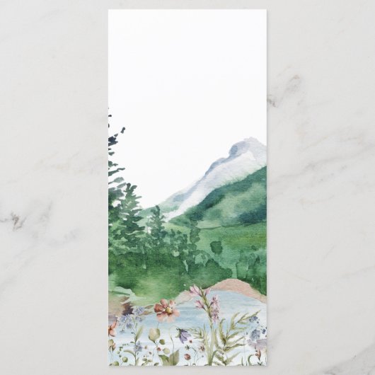 Rustikale Wildblume | Boho Wedding Menu Menükarte (Rückseite)