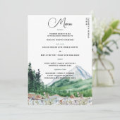 Rustikale Wildblume | Boho Wedding Menu Menükarte (Stehend Vorderseite)