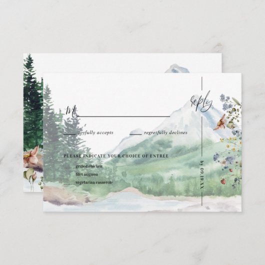 Rustikale Wildblume | Boho Wedding RSVP (Vorne/Hinten)