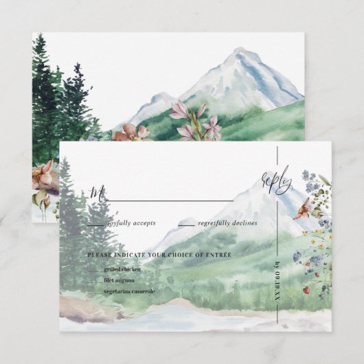 Rustikale Wildblume | Boho Wedding RSVP Karte (Vorne/Hinten)