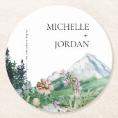 Rustikale Wildblume | Boho Wedding Runder Pappuntersetzer (Vorderseite)