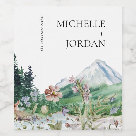 Rustikale Wildblume | Boho Wedding Weinetikett (Einzelnes Label)