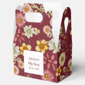 Rustikale Wildblume Bordeaux Babydusche Geschenkschachtel (Geöffnet)