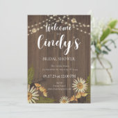 Rustikale Wildblume Brautdusche Einladung (Stehend Vorderseite)