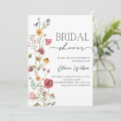 Rustikale Wildblume Brautparty - Boho Floral Party Einladung (Stehend Vorderseite)