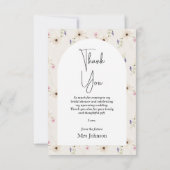Rustikale Wildblume Brautparty Danke Karte (Rückseite)