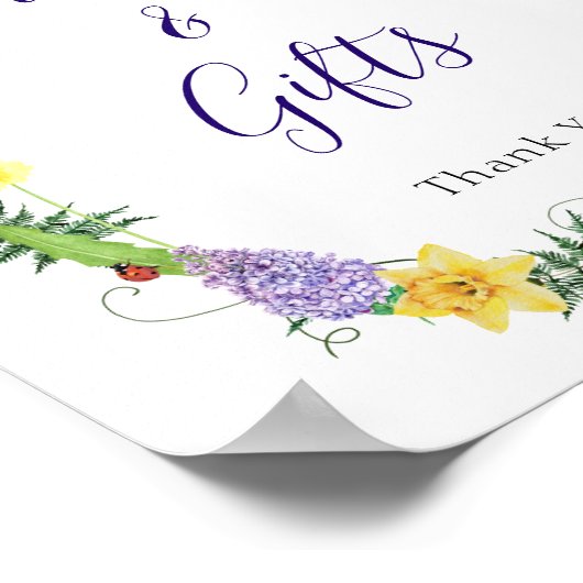 Rustikale Wildblume Brautparty Karten Schild (Ecke)