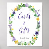 Rustikale Wildblume Brautparty Karten Schild (Vorne)