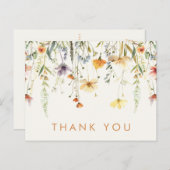 Rustikale Wildblume Brautparty Vielen Dank Postkarte (Vorne/Hinten)