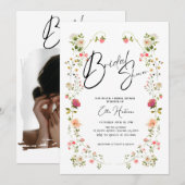 Rustikale Wildblume Bridal Bash Einladung (Vorne/Hinten)