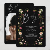 Rustikale Wildblume Bridal Bash Einladung (Vorne/Hinten)