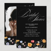 Rustikale Wildblume Bridal Bash Einladung (Vorne/Hinten)