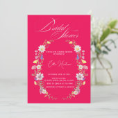 Rustikale Wildblume Bridal Bash Einladung (Stehend Vorderseite)