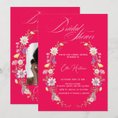 Rustikale Wildblume Bridal Bash Einladung (Vorne/Hinten)