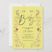 Rustikale Wildblume Bridal Bash Einladung (Vorderseite)