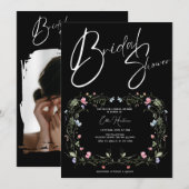 Rustikale Wildblume Bridal Bash Einladung (Vorne/Hinten)