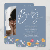 Rustikale Wildblume Bridal Bash Einladung (Vorne/Hinten)