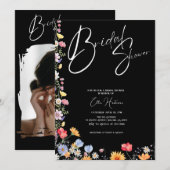 Rustikale Wildblume Bridal Bash Einladung (Vorne/Hinten)