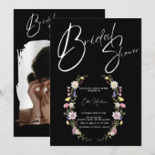 Rustikale Wildblume Bridal Bash Einladung (Vorne/Hinten)