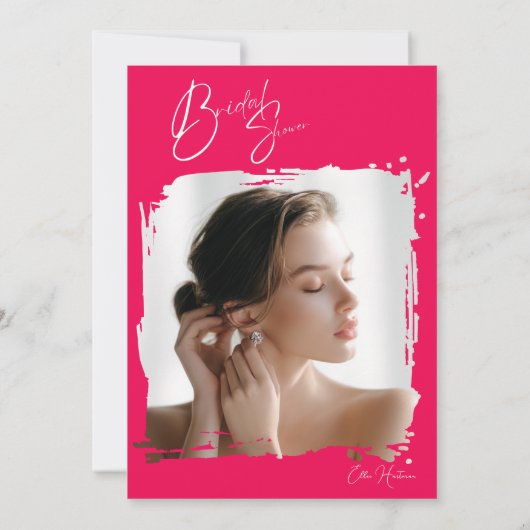 Rustikale Wildblume Bridal Bash Einladung (Rückseite)