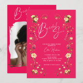 Rustikale Wildblume Bridal Bash Einladung (Vorne/Hinten)