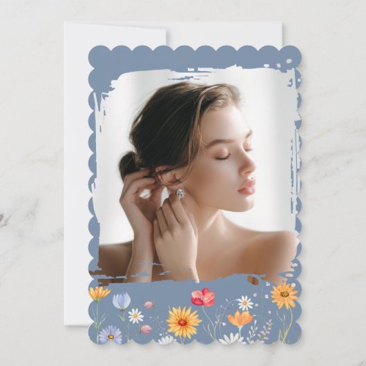 Rustikale Wildblume Bridal Bash Einladung (Rückseite)