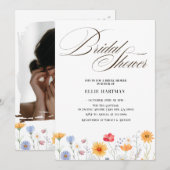 Rustikale Wildblume Bridal Bash Einladung (Vorne/Hinten)