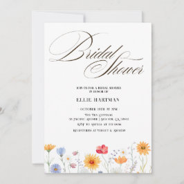 Rustikale Wildblume Bridal Bash Einladung