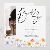 Rustikale Wildblume Bridal Bash Einladung (Vorne/Hinten)