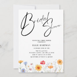 Rustikale Wildblume Bridal Bash Einladung