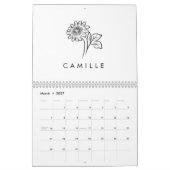 Rustikale Wildblume Bridesmaid Name Kalender (Mär 2027)