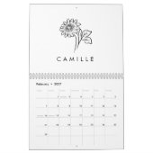 Rustikale Wildblume Bridesmaid Name Kalender (Feb 2027)