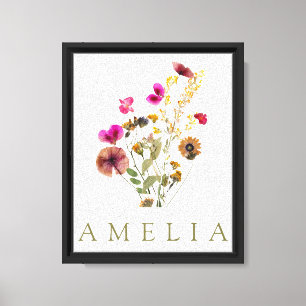 Rustikale Wildblume Bridesmaid Name Leinwanddruck