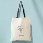 Rustikale Wildblume Bridesmaid Name Tote Bag Tragetasche