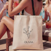 Rustikale Wildblume Bridesmaid Name Tote Bag Tragetasche