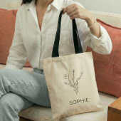 Rustikale Wildblume Bridesmaid Name Tote Bag Tragetasche