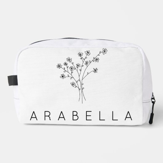 Rustikale Wildblume Bridesmaid Name Waschbeutel (Vorderseite)