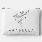 Rustikale Wildblume Bridesmaid Name Zubehörtasche (Vorderseite)