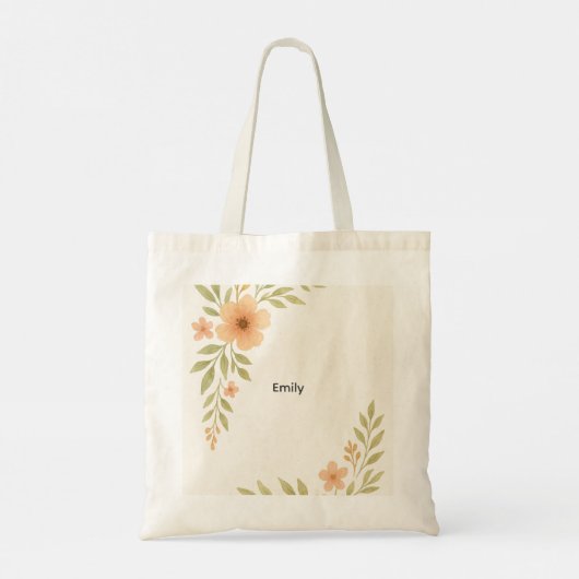 Rustikale Wildblume Bridesmaid Tote Tag Tragetasche (Rückseite)