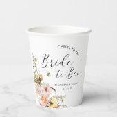 Rustikale Wildblume Brie to Bee Brautparty Pappbecher (Rückseite)