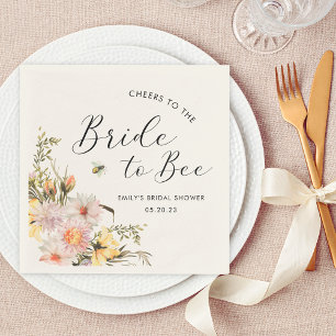 Rustikale Wildblume Brie to Bee Brautparty Serviette
