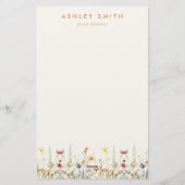 Rustikale Wildblume Briefpapier (Rückseite)